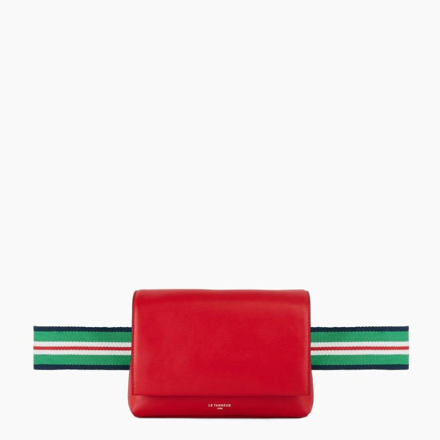 Femme le tanneur Pochettes | Sac Ceinture Iris En Cuir Lisse Rouge