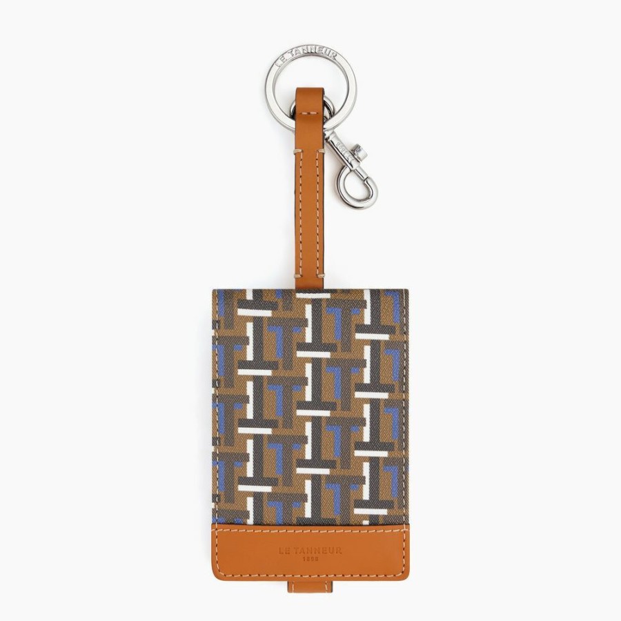 Homme le tanneur Petite Maroquinerie | Porte Cles Badge Camille En Toile Enduite Marron