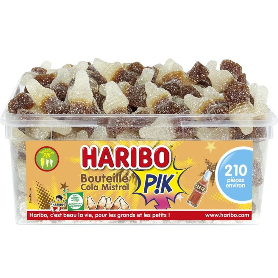 Epicerie haribo | Bouteilles Cola Mistral Pik 210 Bonbons