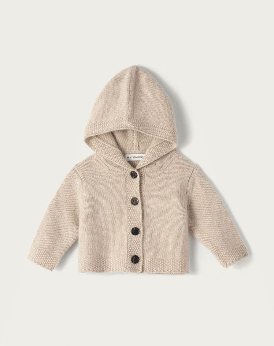 Enfant eric bompard Pulls & Gilets | Gilet Capuche Bebe - Enfant - Avoine Beige