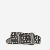 Femme the kooples Ceintures | Ceinture Taille Basse En Cuir Avec Clous Et Rivets