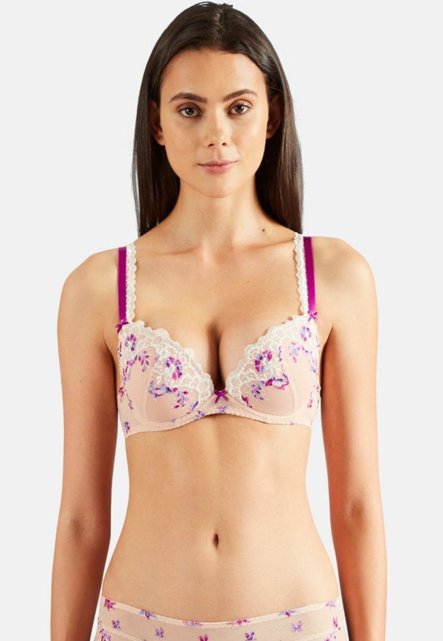 Femme aubade Soutien-Gorges | Soutien-Gorge Push-Up Romance D'Ete Rose