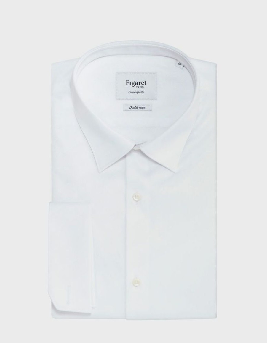 Homme figaret Chemises | Chemise Ajustee He Blanc