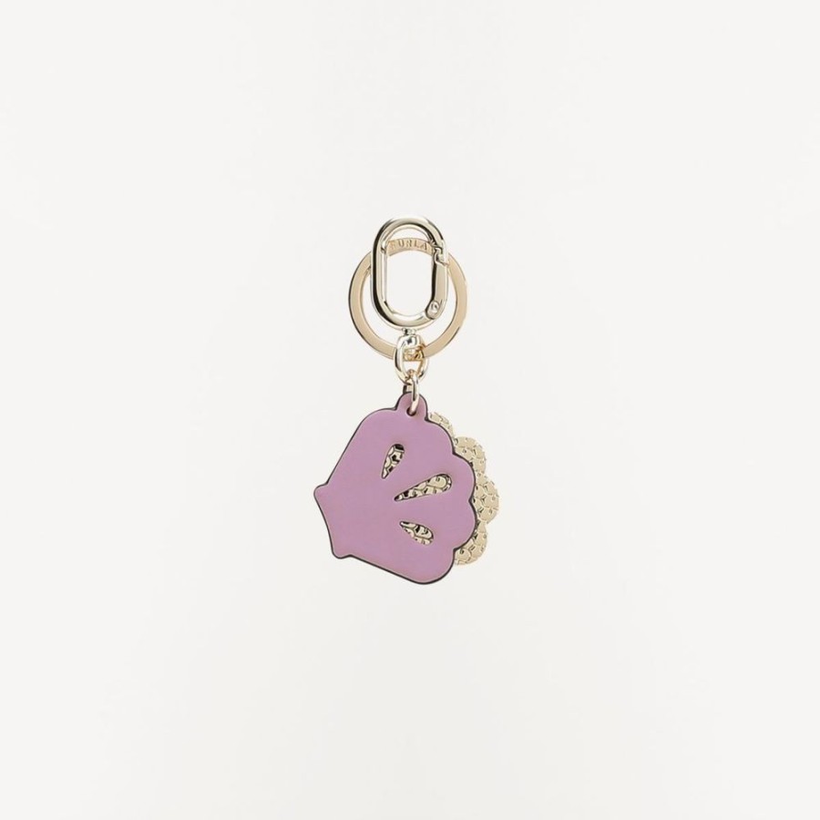 Femme furla Accessoires De Sacs | Furla Mercury Keyring Shell - Vitello King+Metallo Violet