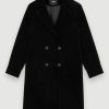 Femme maje Manteaux & Vestes | Manteau En Tricotine A Double Boutonnage Noir