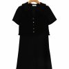 Femme sandro Robes & Jupes | Robe Courte Smockee Noir