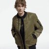 Homme the kooples Manteaux & Vestes | Blouson Forme Bombers A Bords Cotes Vert