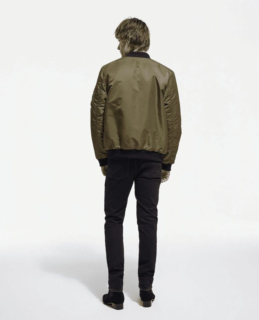 Homme the kooples Manteaux & Vestes | Blouson Forme Bombers A Bords Cotes Vert