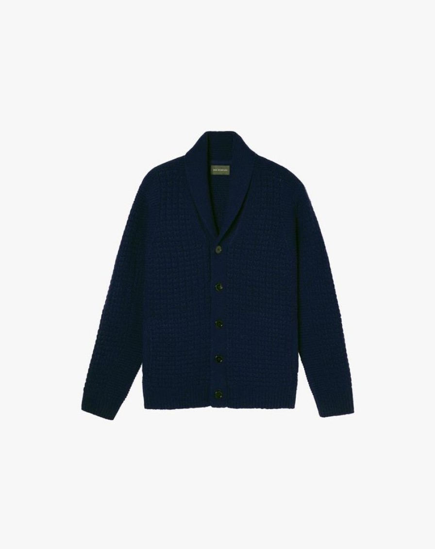 Homme eric bompard Pulls & Gilets | Gilet Col Chale 12 Fils - Homme - Marine Bleu