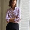 Femme figaret Chemises & Blouses | Chemise Theo En Twill A Rayures S Rose