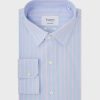 Homme figaret Chemises | Chemise Ajustee E Rayee Rose Bleu