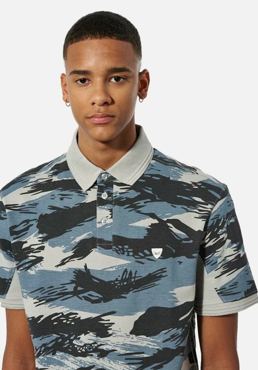 Homme kaporal T-Shirts | Polo Camouflage Homme En 100% Coton Gris