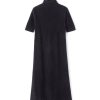 Femme eric bompard Robes & Jupes | Robe Midi Col Montant Manches Courtes Cachemire Brosse - Femme Noir