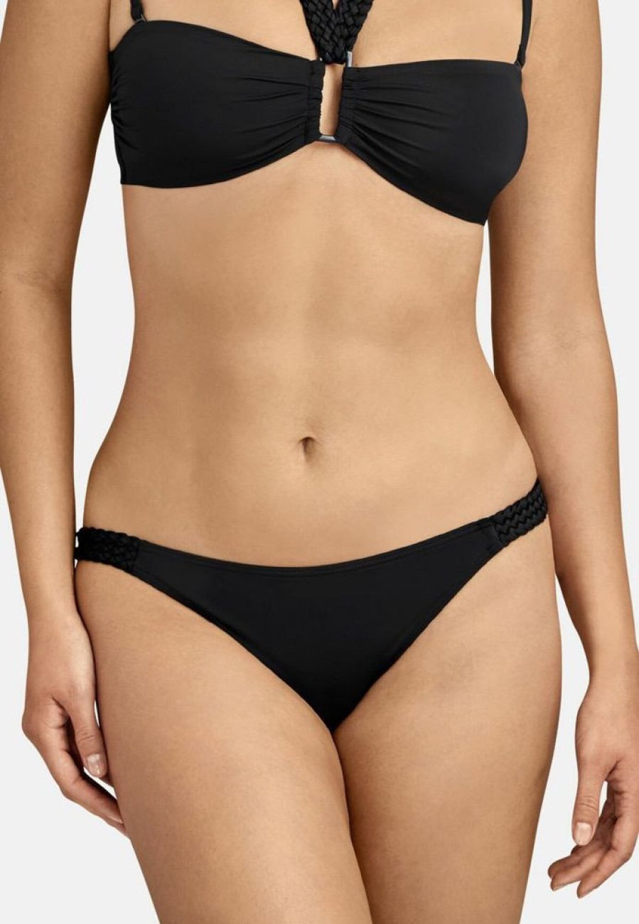 Femme aubade Culottes | Culotte De Bain Mini-Coeur La Plage Ensoleillee Noir