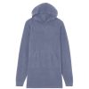 Femme eric bompard Robes & Jupes | Robe Sweat A Capuche Casual - Femme - Denim Bleu