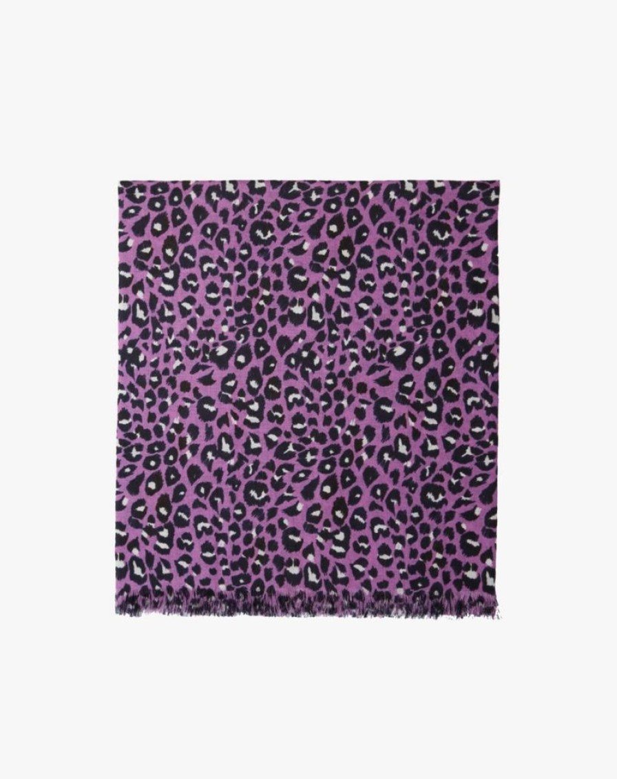 Femme eric bompard Echarpes & Foulards | Imprime Peau De Bete 180Cm X 85Cm - Accessoires - Clematite Violet