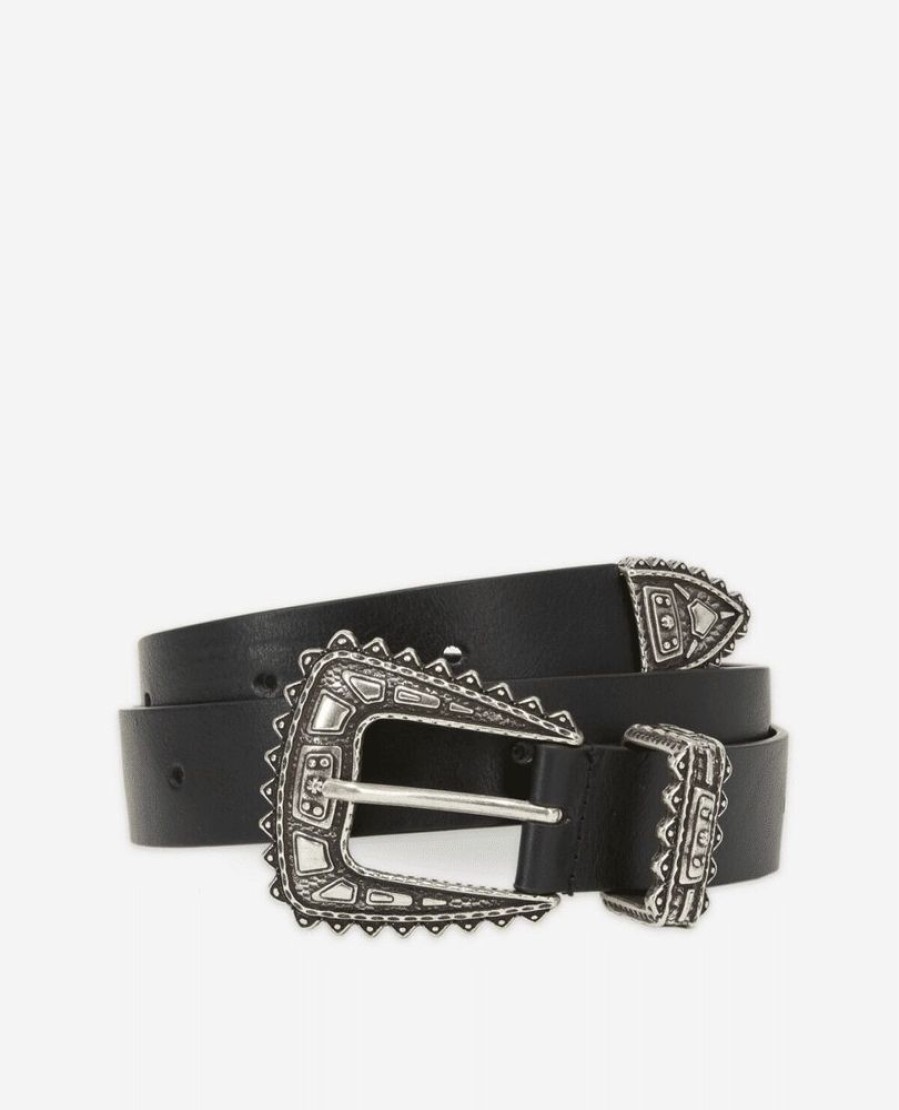 Femme the kooples Ceintures | Ceinture En Cuir Avec Set Metallique Western