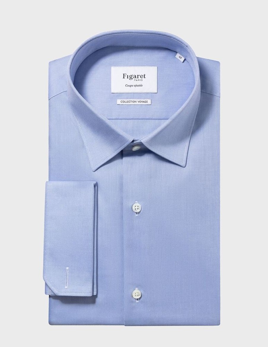 Homme figaret Chemises | Chemise Ajustee E Bleu