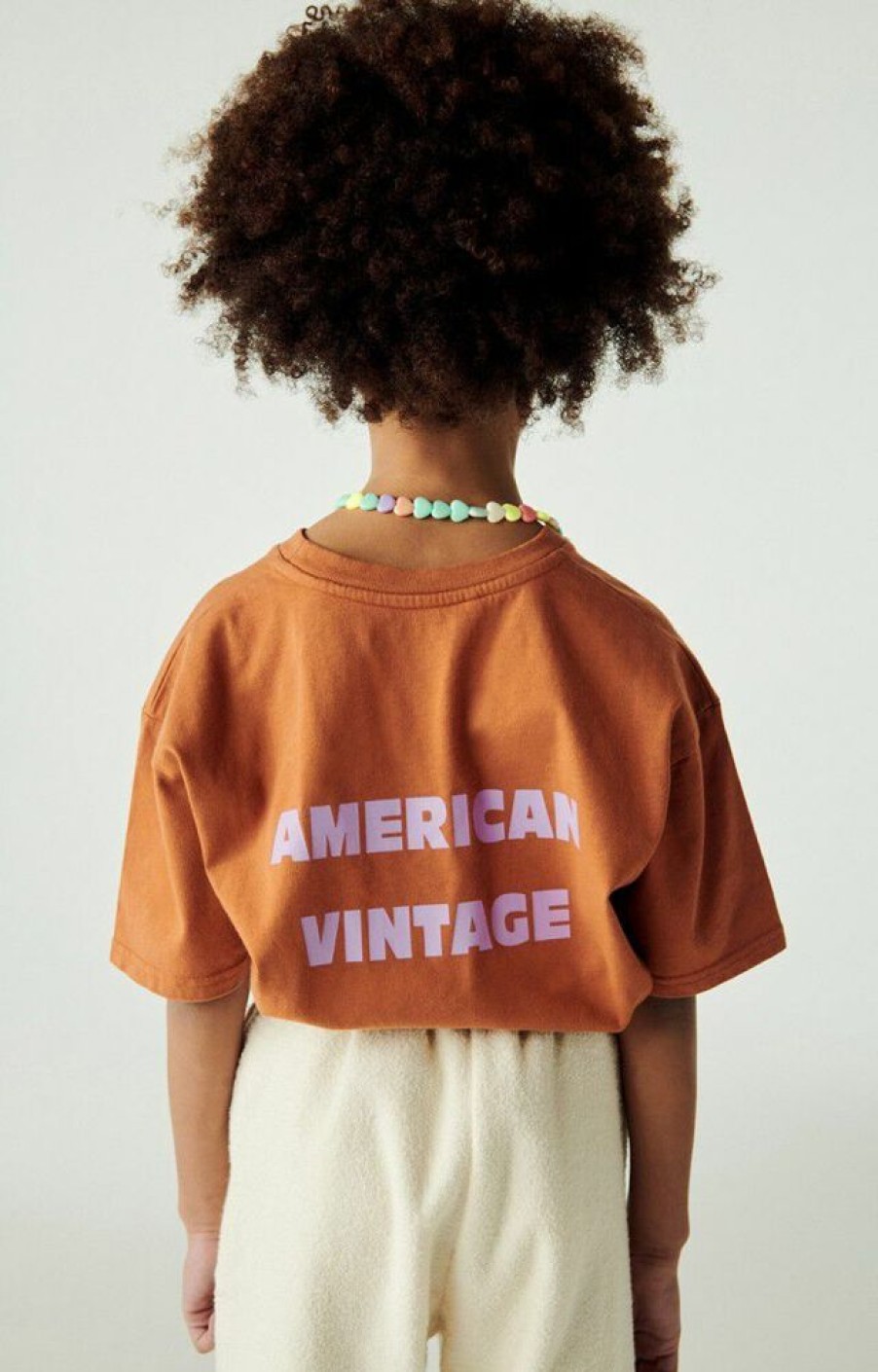 Enfant american vintage Tops & T-Shirts | T-Shirt Enfant Fizvalley Marron