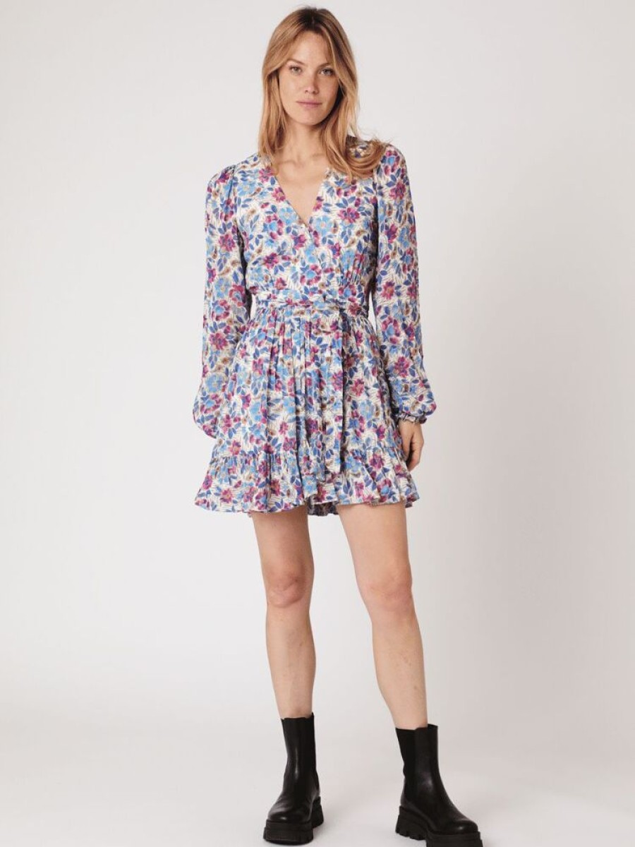 Femme berenice Robes & Jupes | Robe Crte Portefeuille Volants Multicolore