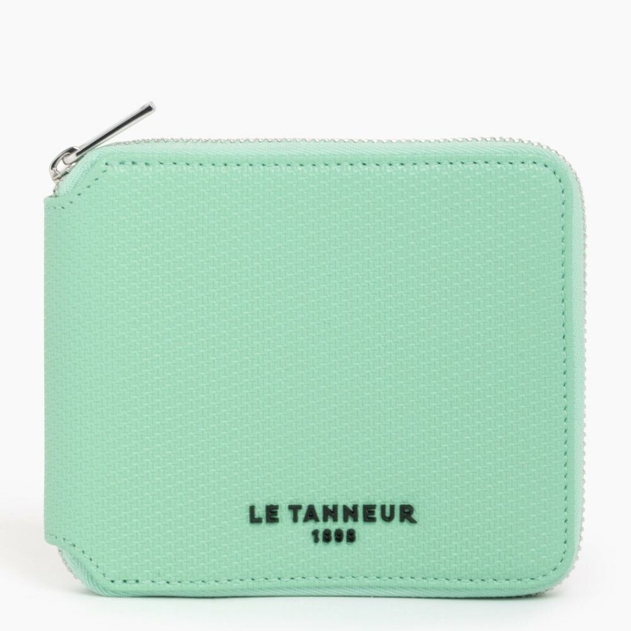 Homme le tanneur Petite Maroquinerie | Porte Monnaie Zip En L Emile En Cuir Monogramme Vert