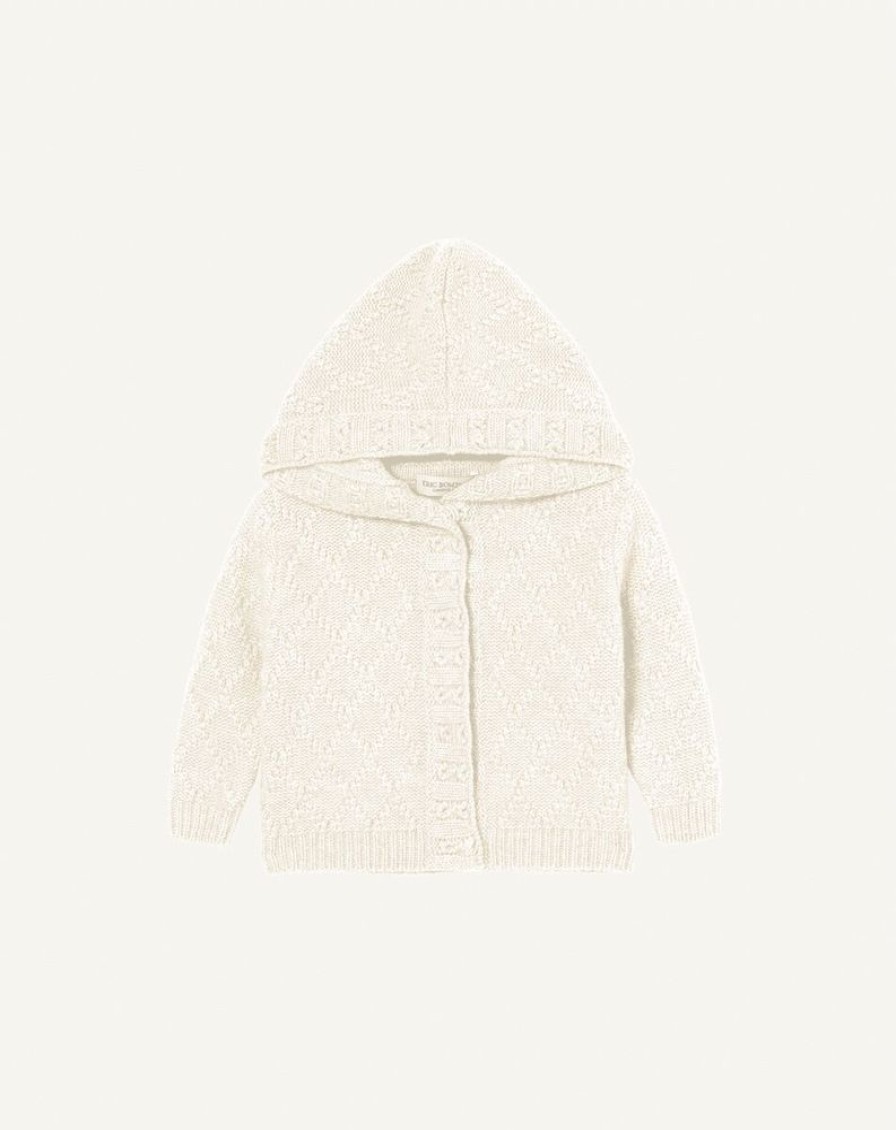 Enfant eric bompard Pulls & Gilets | Veste A Capuche En Point Mousse - Enfant - Naturel Beige