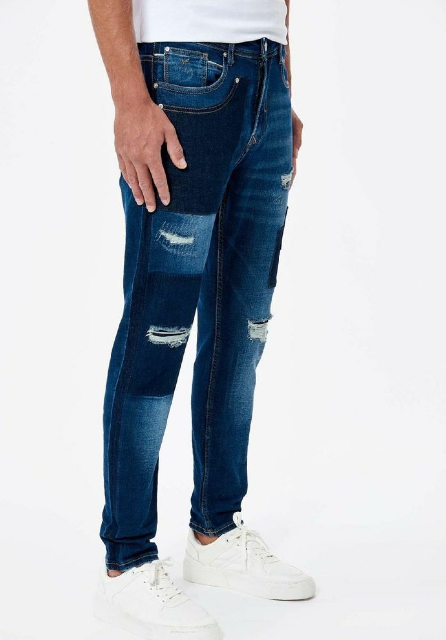 Homme kaporal Pantalons | Jean Relaxed Cropped Homme Bleu