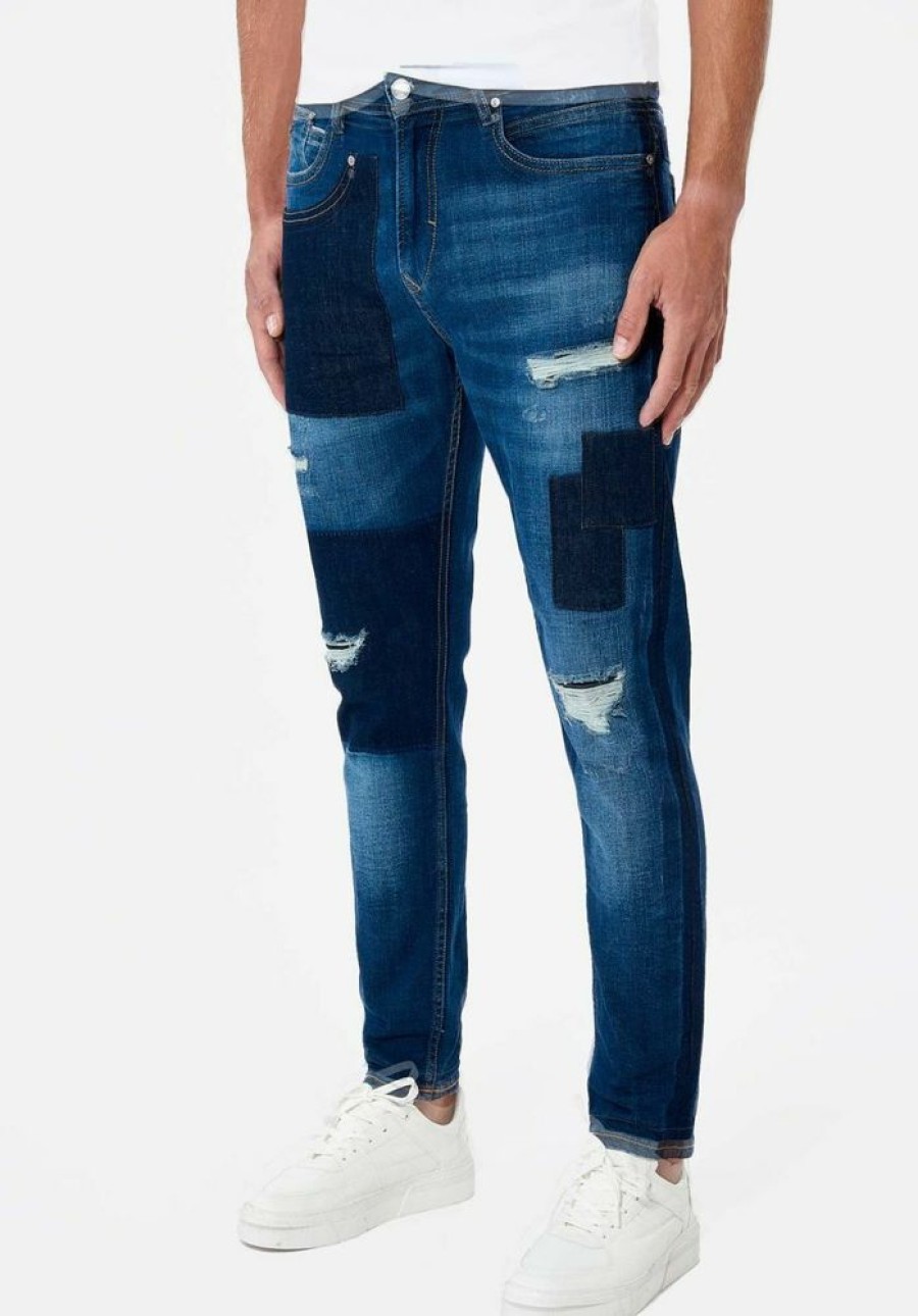 Homme kaporal Pantalons | Jean Relaxed Cropped Homme Bleu