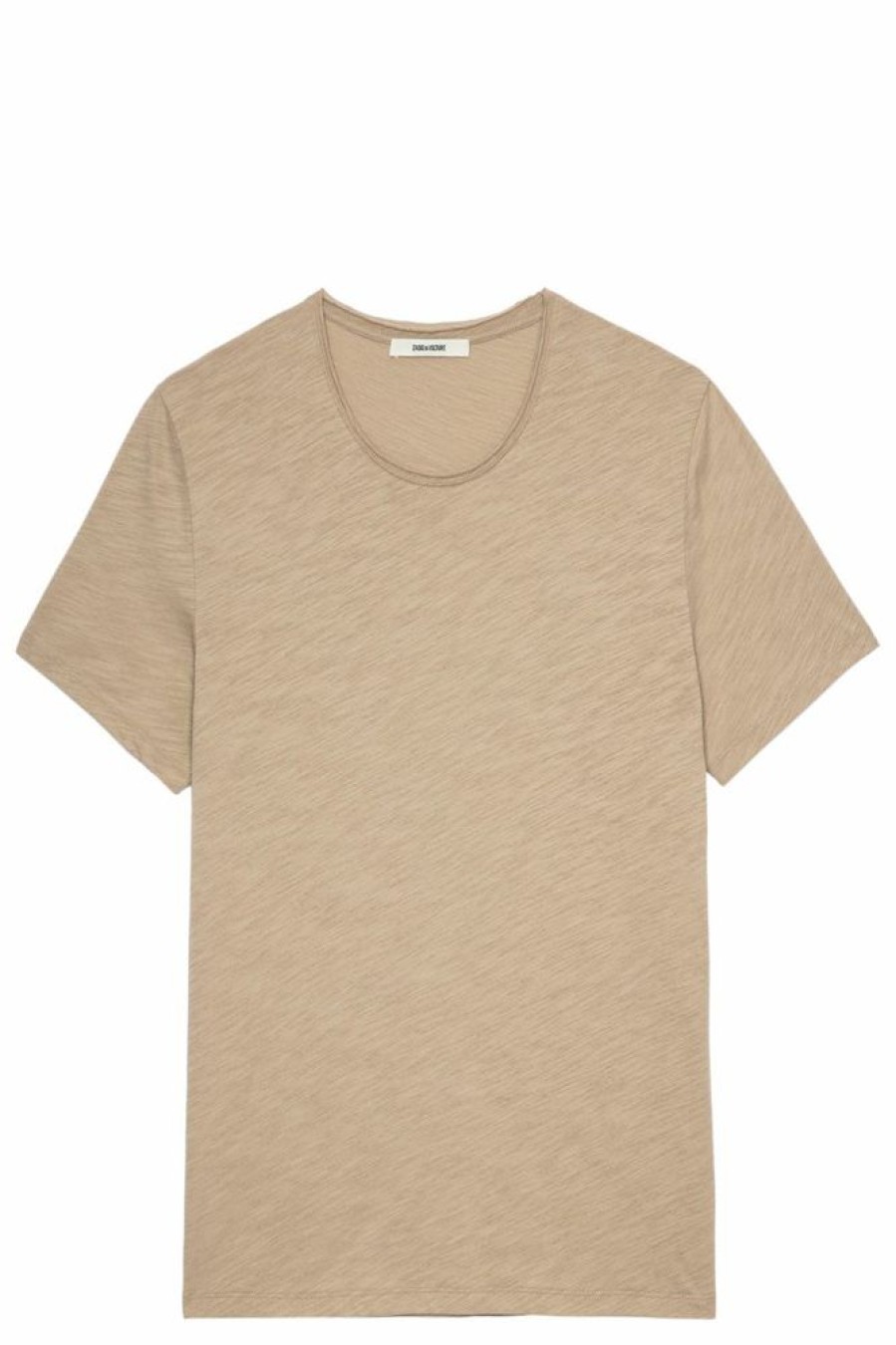 Homme zadig&voltaire T-Shirts | T-Shirt Toby Flamme Beige