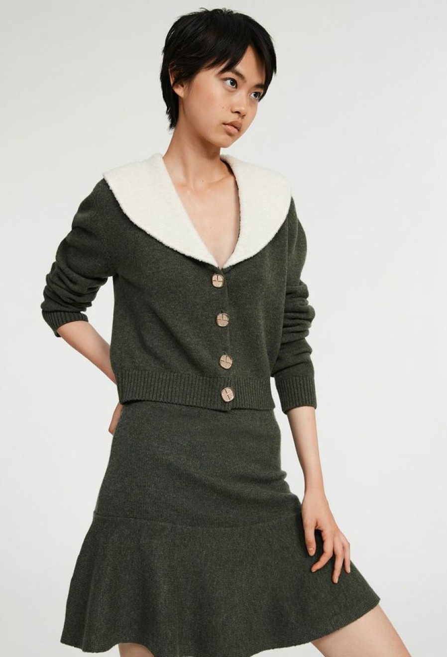 Femme claudie pierlot Robes & Jupes | Jupe Courte Maille Vert