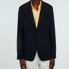 Homme fursac Costumes | Veste En Natte De Coton Marine Bleu