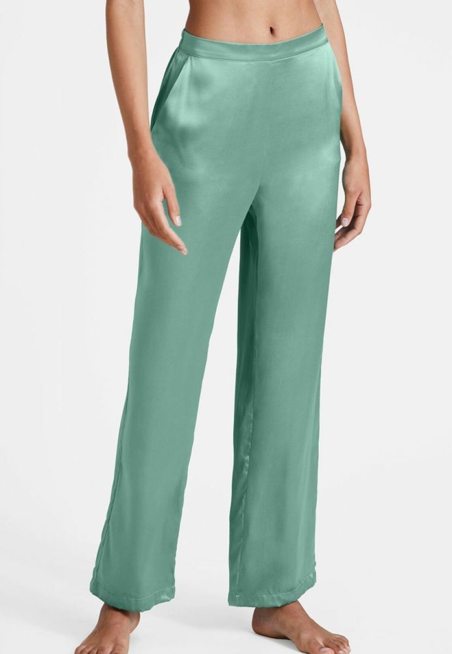 Femme aubade Pantalons | Pantalon En Soie Toi Mon Amour Vert