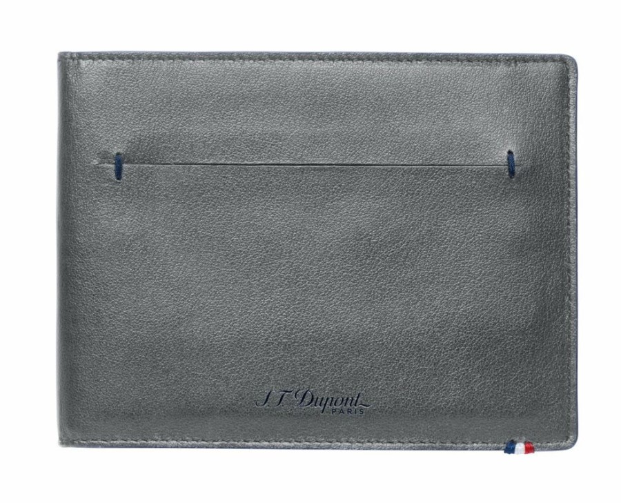 Homme s.t. dupont Petite Maroquinerie | Porte-Billets Line D Slim Bleu Gris