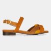 Femme galeries lafayette Sandales & Mules | Sandales Plates Antoinette B Cuir Suede Marron