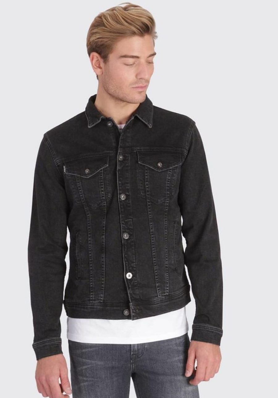 Homme kaporal Manteaux & Vestes | Veste En Jean, Coupe Slim Noir