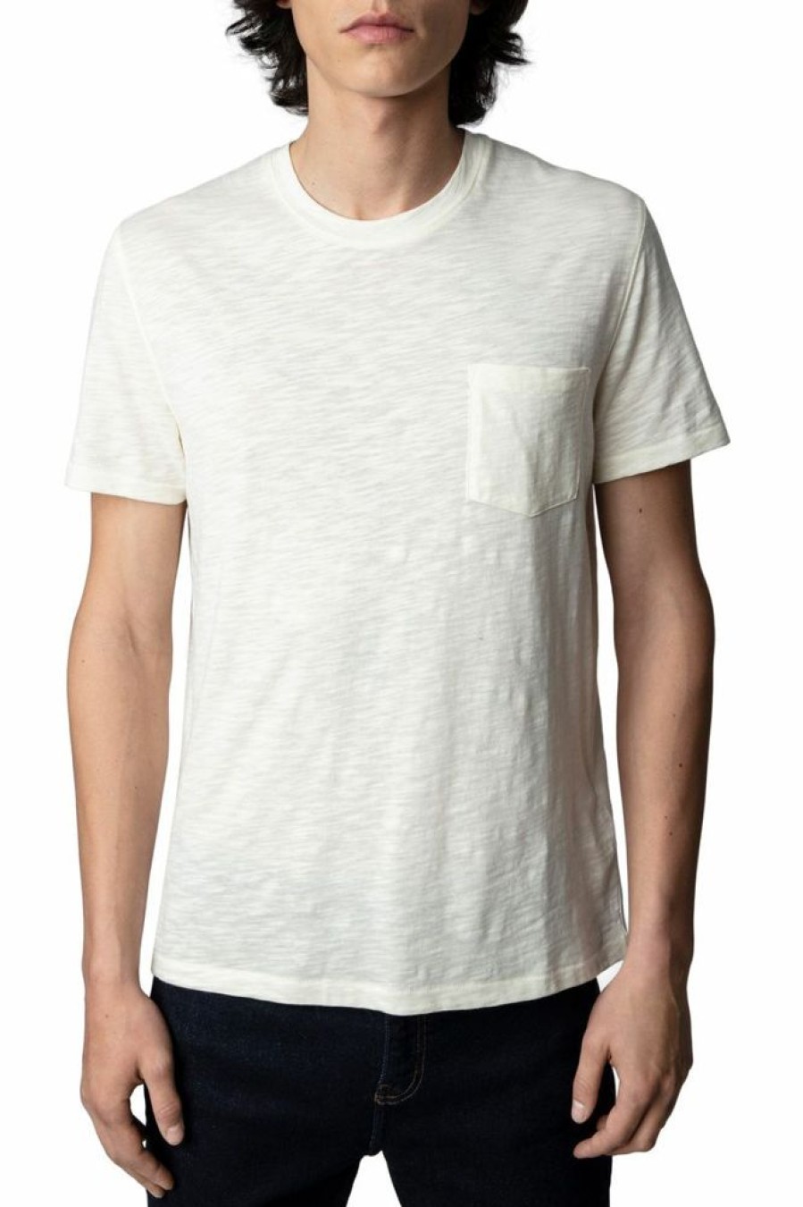 Homme zadig&voltaire T-Shirts | T-Shirt Stockholm Flamme Blanc