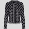 Femme karl lagerfeld Pulls & Gilets | Kl Monogram Knit Cardigan Noir