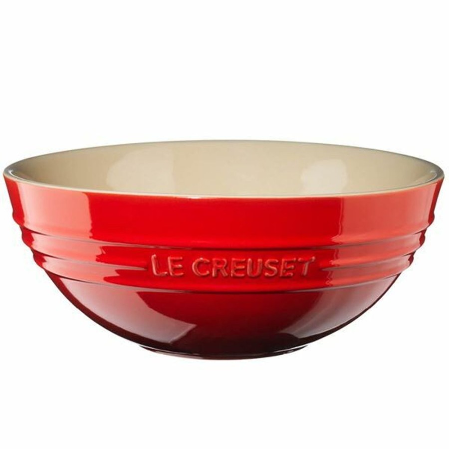 Maison le creuset Art De La Table | Saladier Empilable Rond Bi-Color En Ceramique 25Cm Cerise Rouge