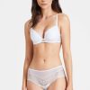 Femme aubade Soutien-Gorges | Soutien-Gorge Push-Up Fleur De Tattoo Blanc