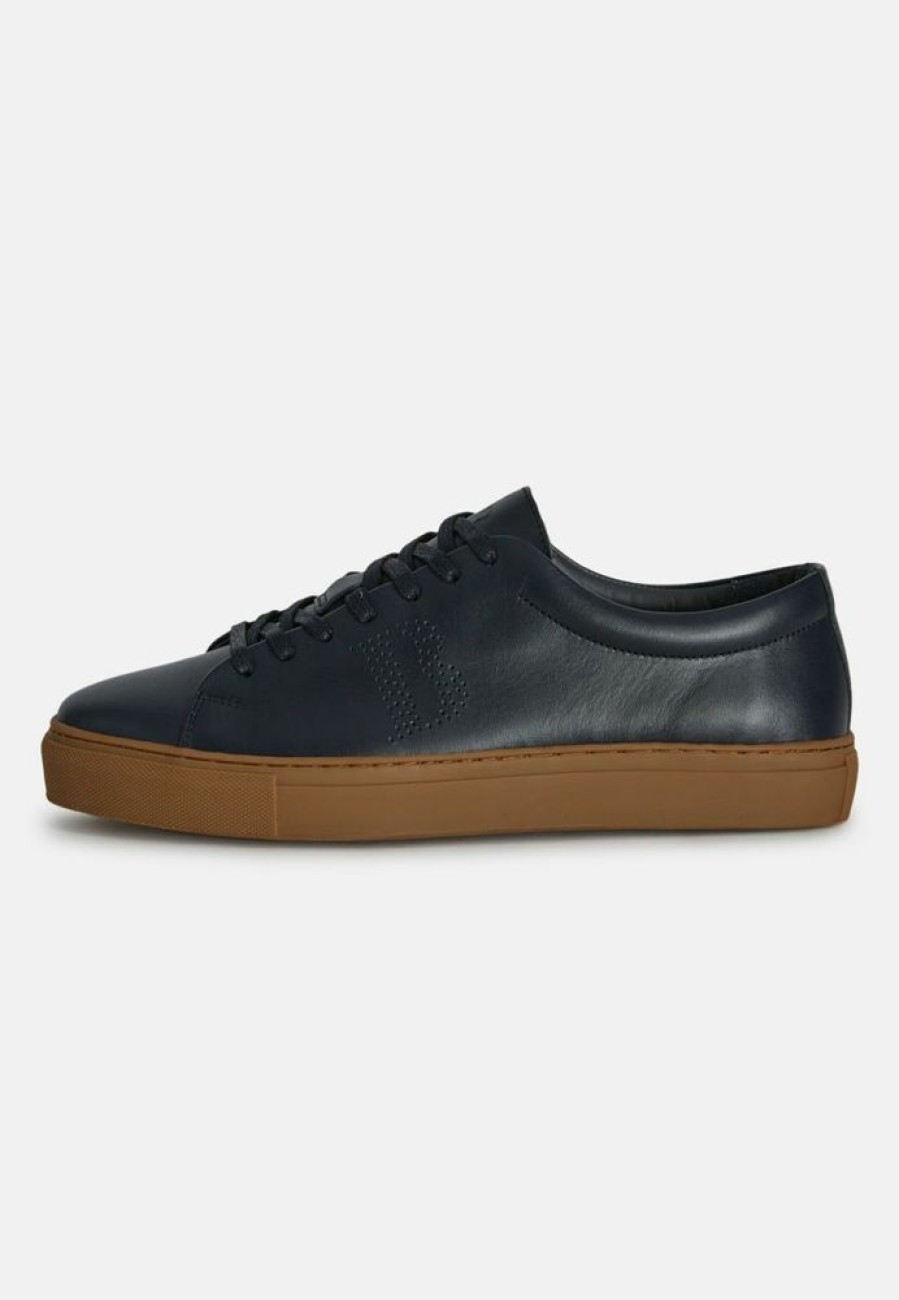 Homme boggi milano Chaussures De Ville | Baskets Marine En Cuir Avec Logo Bleu