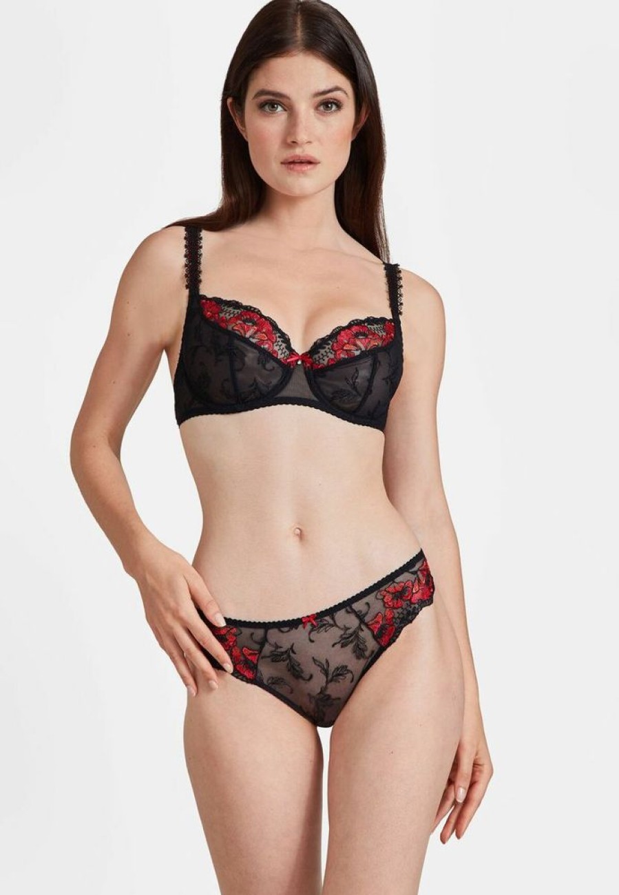 Femme aubade Soutien-Gorges | Soutien-Gorge Balconnet - Jusqu'Au Bonnet H A Fleur De Toi Rouge