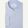 Homme figaret Chemises | Chemise Gaston Contemporaine En Popeline Rayee E Bleu