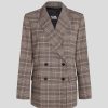 Femme karl lagerfeld Manteaux & Vestes | Double Breast Check Blazer Gris