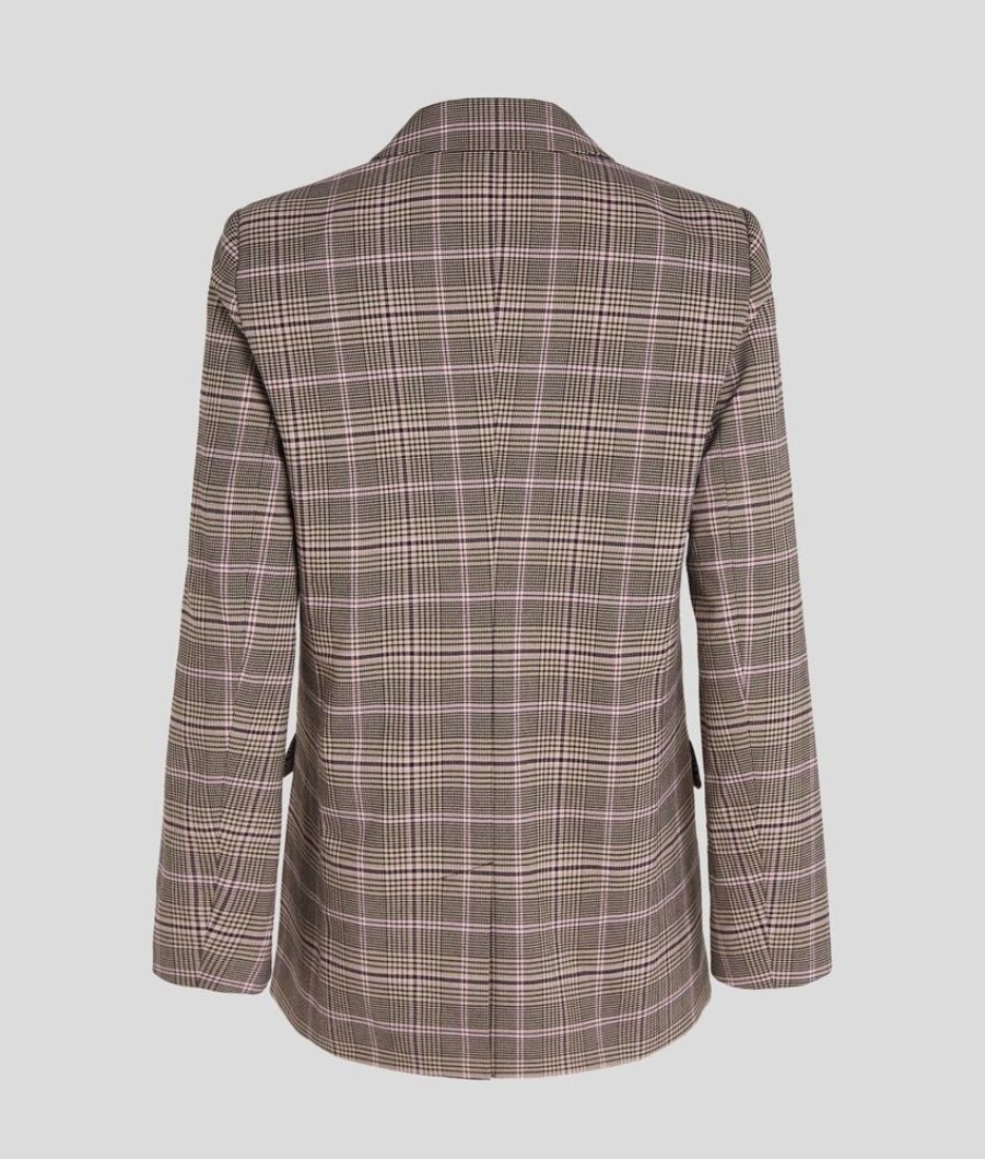 Femme karl lagerfeld Manteaux & Vestes | Double Breast Check Blazer Gris