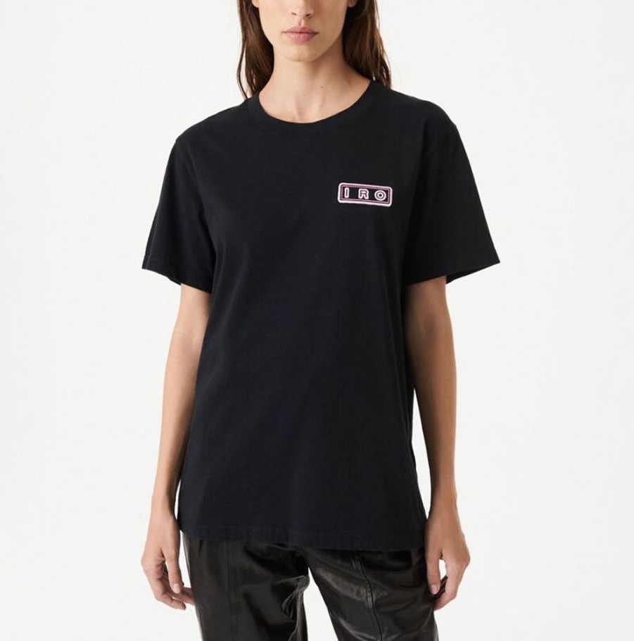 Femme iro T-Shirts | T-Shirt Col Rond A Logo Bena Noir