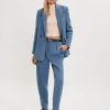 Femme maje Pantalons | Pantalon Tailleur Droit Bleu Fonce