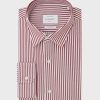 Homme figaret Chemises | Chemise Ajustee Rayee Bordeaux