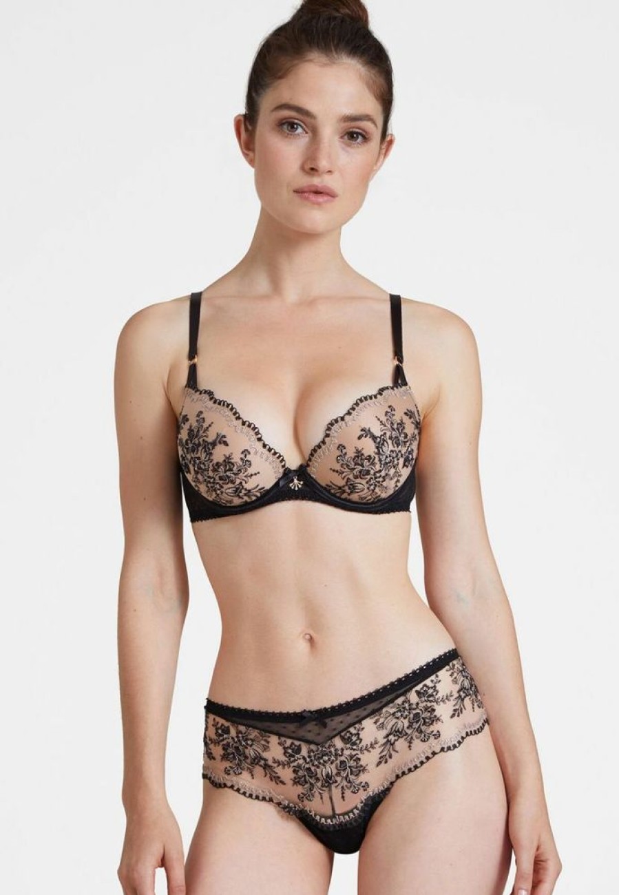 Femme aubade Soutien-Gorges | Soutien-Gorge Push-Up Coque Tresor Infini Noir