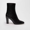 Femme maje Bottines & Boots | Bottines En Cuir A Talon Noir