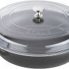 Maison staub Cuisine | Sauteuse Second Choix Avec Couvercle En Verre 30 Cm, Fonte Noir